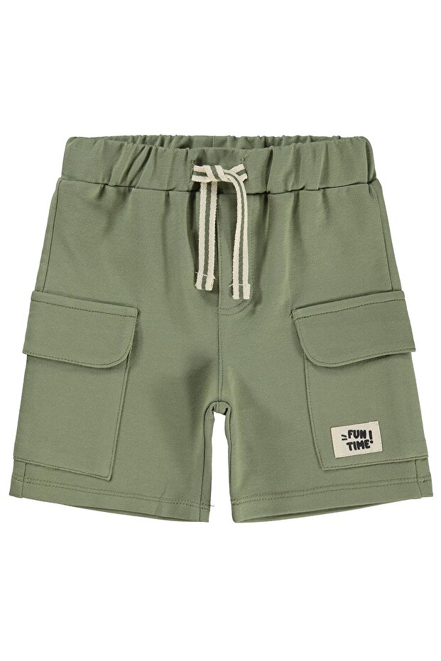 Cargo Pocket 6-18 Months Capri - Khaki