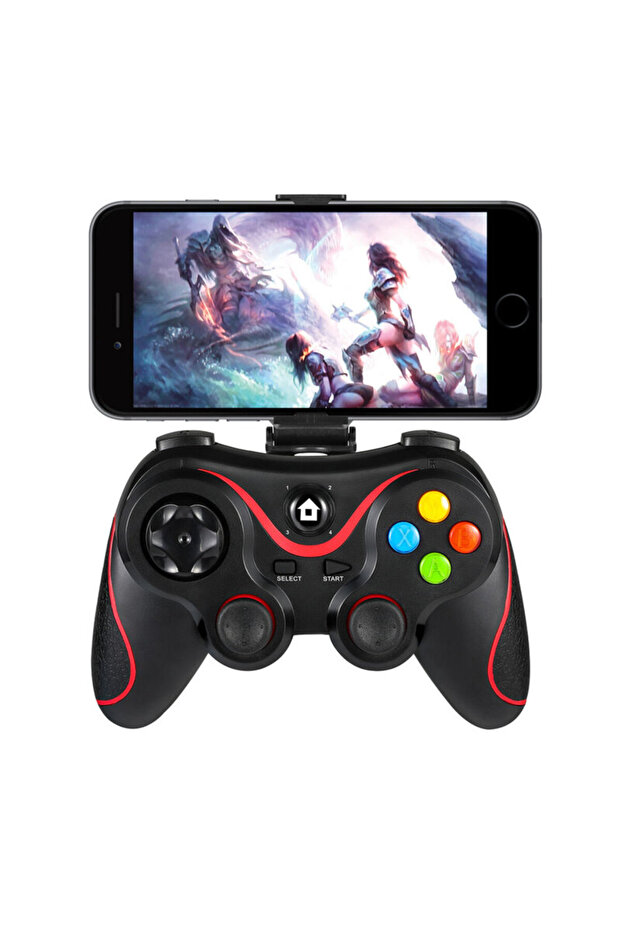 Gamepad wireless Bluetooth 400mAh, V8, roșu - 2