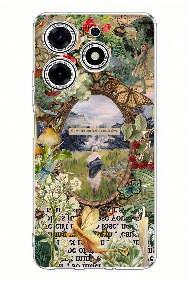 Tecno Spark 10 Pro Compatible Green Nature Printed Silicone Case