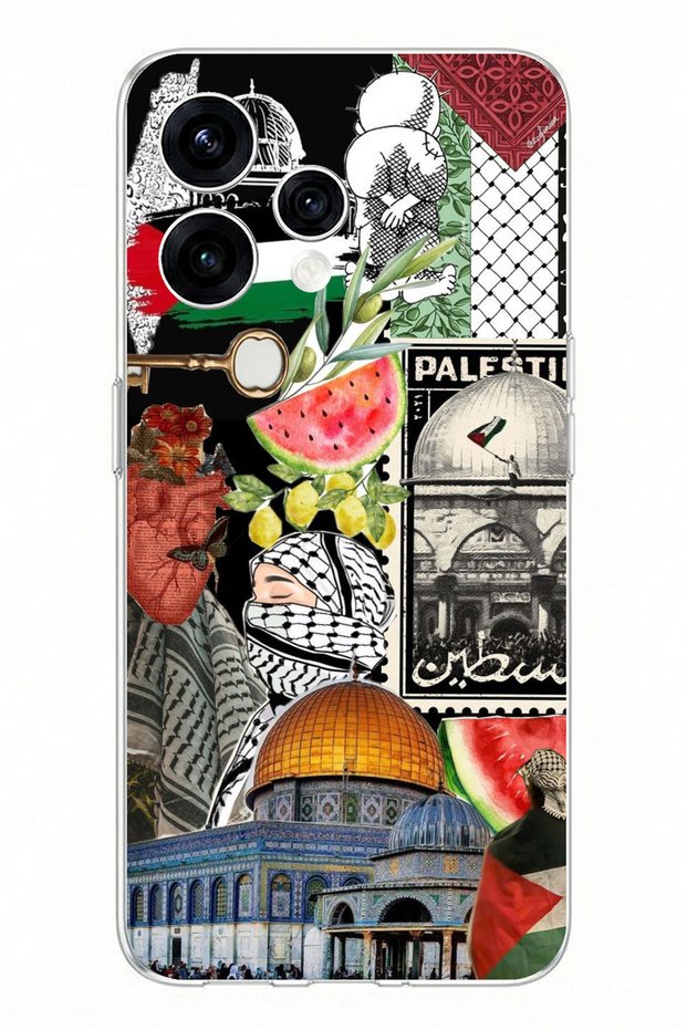 Oppo Reno 15 - Reno 15F Compatible Palestine Freedom Collage Printed Silicone Case