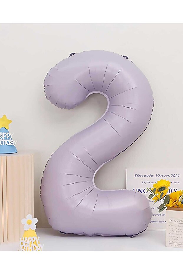 Lila Retro 40 Inch Number Foil Balloon – Large Metallic Age Balloon (0-3 Options)
