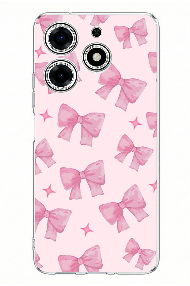Tecno Spark 10 Pro Compatible Pink Bows Printed Silicone Case