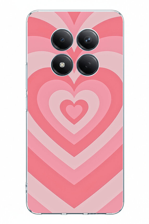 حافظة سيليكون مطبوعة بقلوب وردية متوافقة مع هاتف Redmi Note 15 PRO PLUS - 1