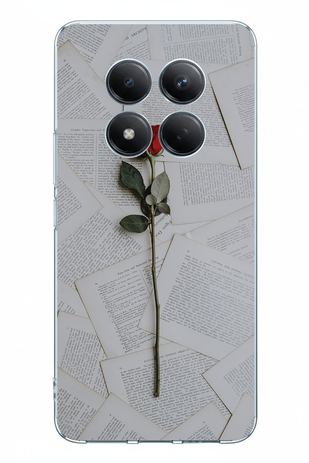 حافظة سيليكون مطبوعة باللون الأحمر الوردي متوافقة مع Redmi Note 15 PRO PLUS - 1