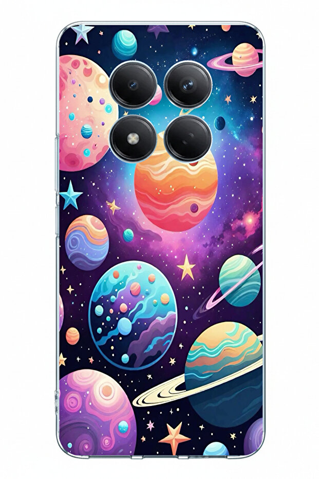 حافظة سيليكون مطبوعة بنمط الفضاء والكوكب والنجمة متوافقة مع Redmi Note 15 PRO PLUS - 1