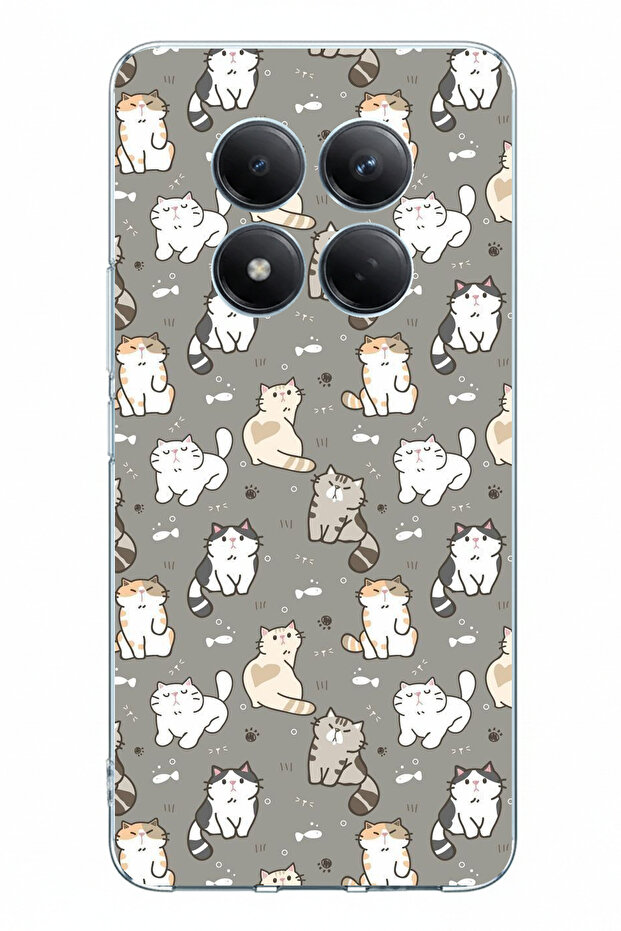 حافظة سيليكون مطبوعة على شكل قطط صغيرة لطيفة متوافقة مع Redmi Note 15 PRO PLUS - 1
