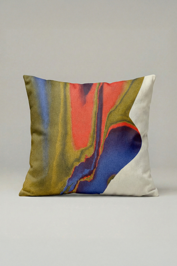 Fluid Form Abstract Patterned Throw Pillow Cover 042 – Modern Decorative Pillowcase 45X45 cm