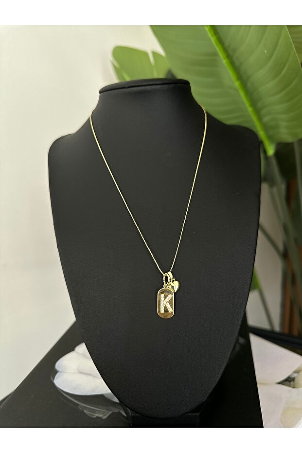 K Letter Charm Necklace