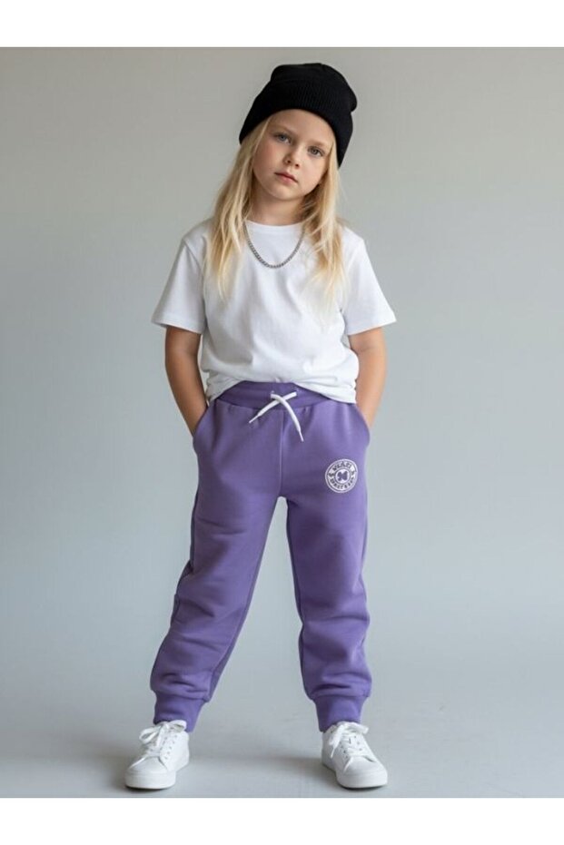Girl's Elastic Waist Cotton Tracksuit Bottom
