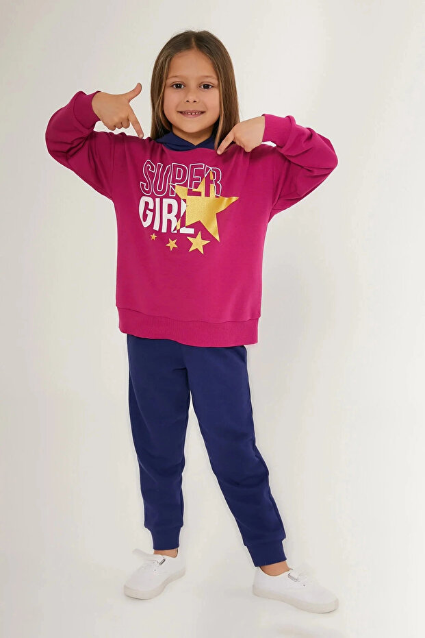 Devojčički roze trenerka set - 3