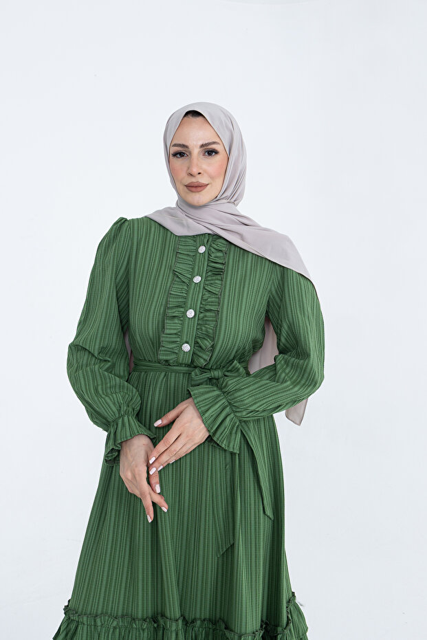 فستان نادا المزخرف بالكشكشة - 5