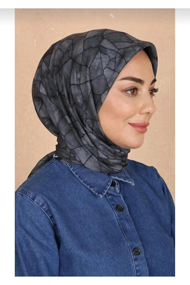 وشاح قطني ناعم مخيط يدويًا بنمط رخامي