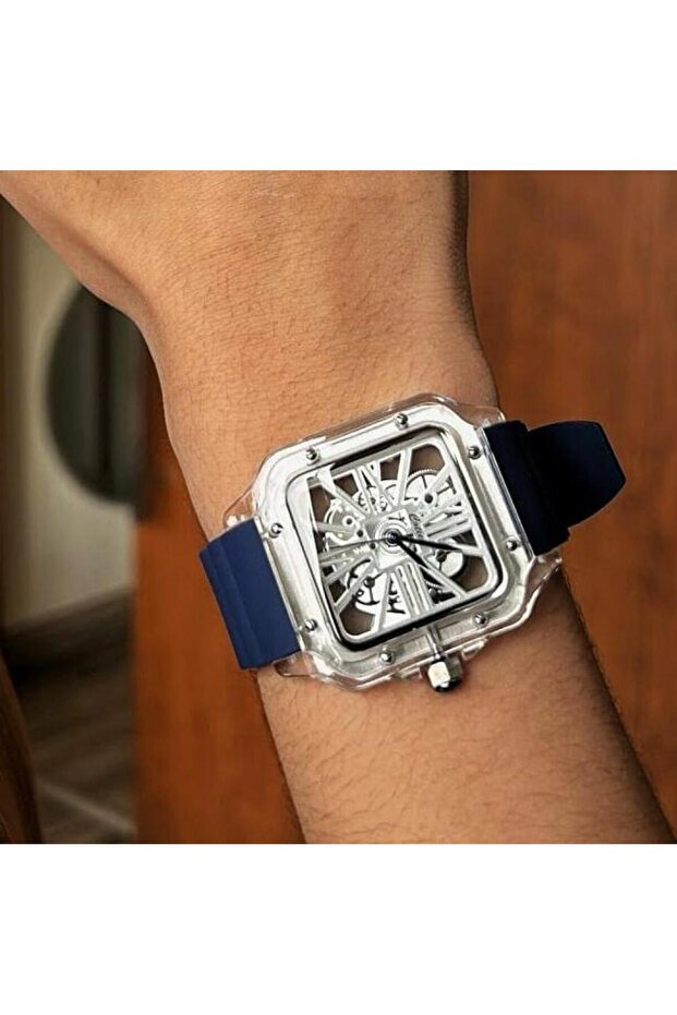 ساعة رجالية كوتير سيليكون ازرق