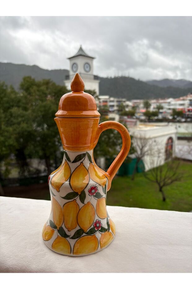 وعاء سيراميك مصنوع يدويًا بنقشة الليمون مقاس 23 سم - 4