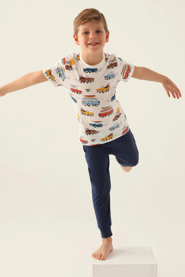 Boy double set - snow melange - 2