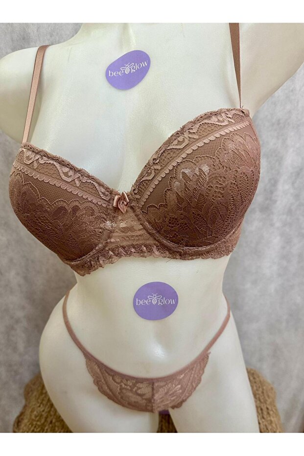 Padded lace bra set - 1