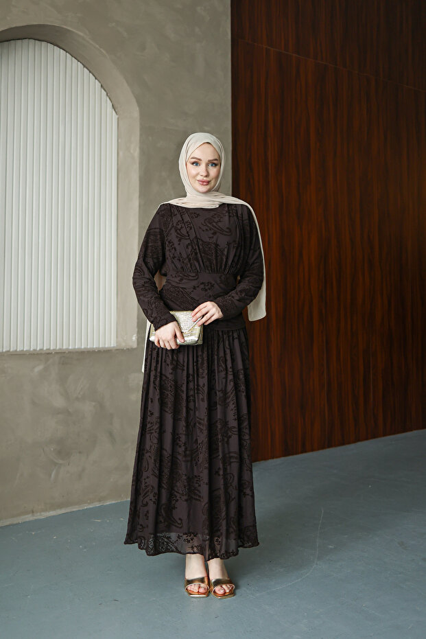 Flok Baskı Elbise - 3