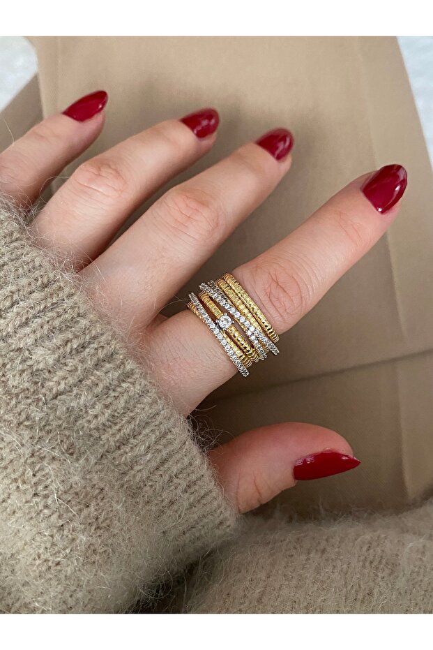 Limited Edition - 7 Row Stone Bottom Adjustable Women's Ring