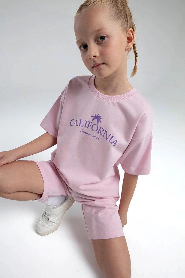 DEVOJČIČKI BERMUDSKI SET - PUDER ROZE - 2