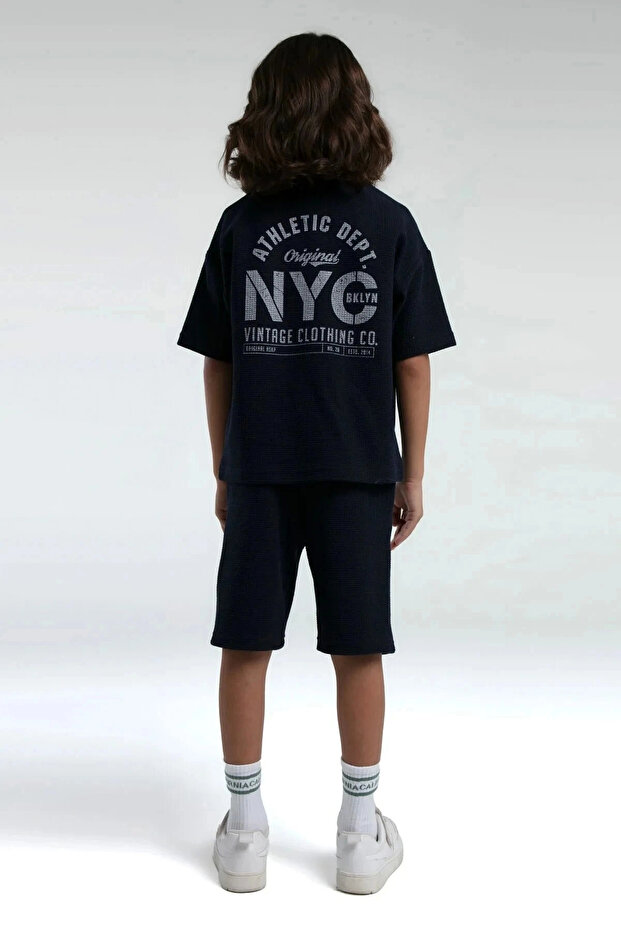 DEČAČKI BERMUDSKI SET - TAMNOMOŽDA - 4