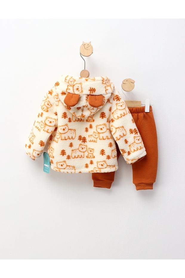 Winter Bear set, brown pattern 80 (9-12 months) - 6