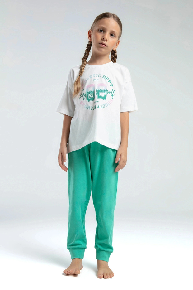 Zeleni pidžama set za devojčice - 2