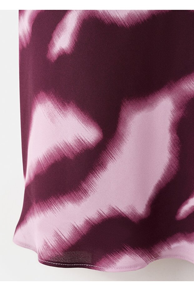 Hayvan desenli evaze elbise - 5