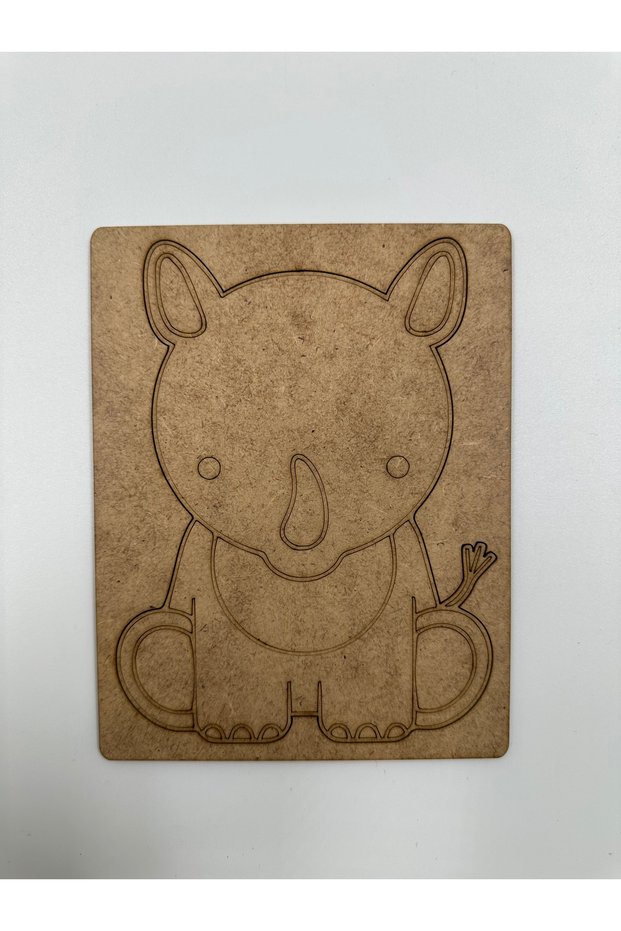 10 Pieces of Rhino Wood Painting School Event Activity Art 15 cm