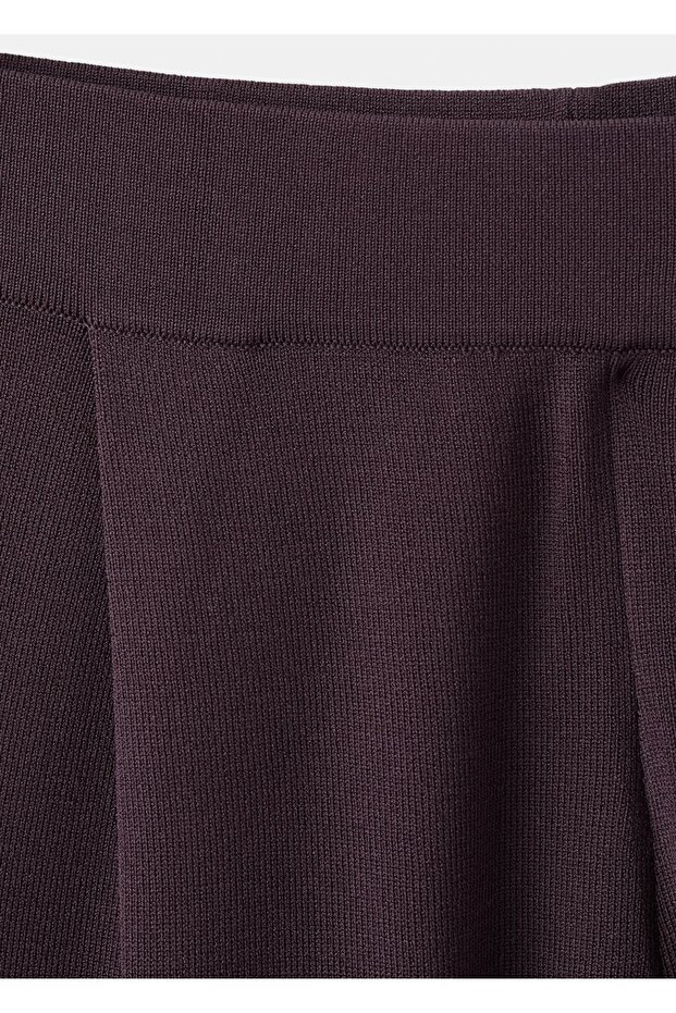 Orta bel triko pantolon - 8