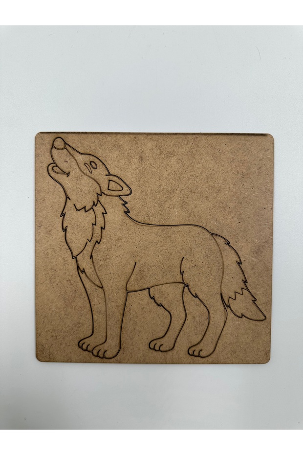 10 Pieces Howling Wolf Wooden Painting School Event Activity Art 15 cm