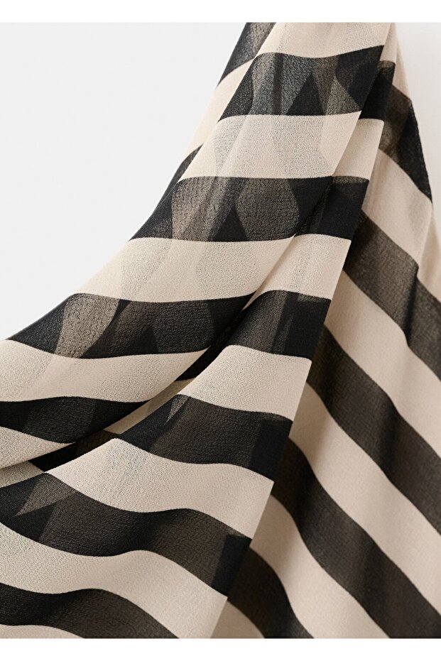 Fularlı desenli elbise - 8