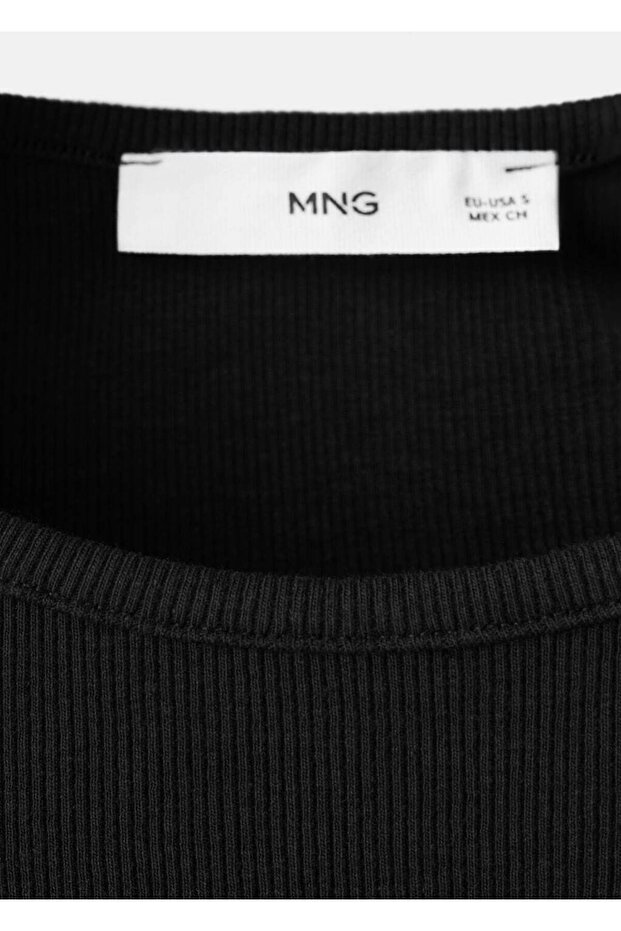 Lastik örgü pamuklu bluz - 5