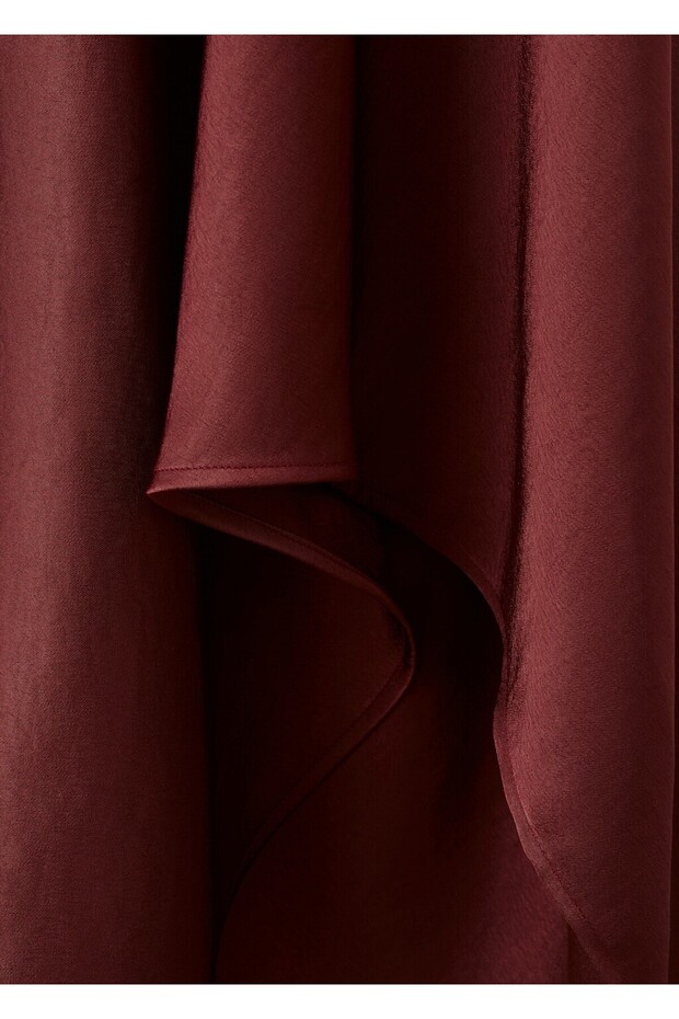 Asimetrik evaze elbise - 8