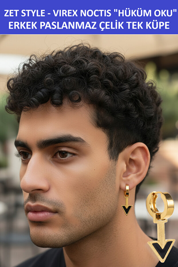 Zet Style “Virex Noctis" – "Judgment Arrow" Men's Single Earring - Stainless Steel - a Magnificent Gift