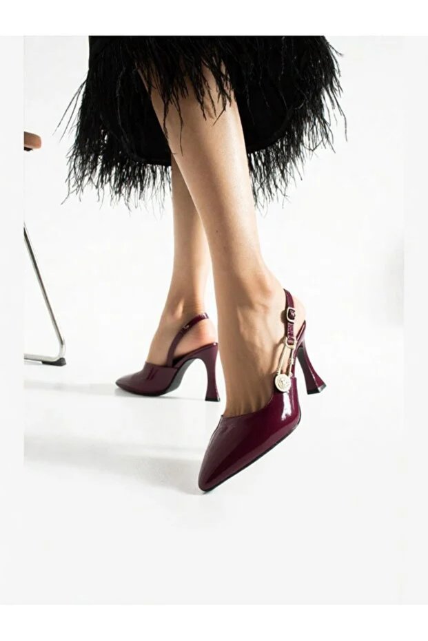 Yan New Model Buckle Patent Leather Short Heeled Casual Women's Classic Shoes