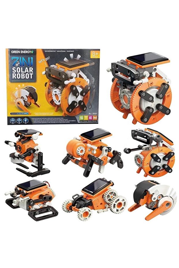مجموعة مكعبات بناء مشروع علمي يمكنك صنعه بنفسك، روبوت يعمل بالطاقة الشمسية 7 في 1