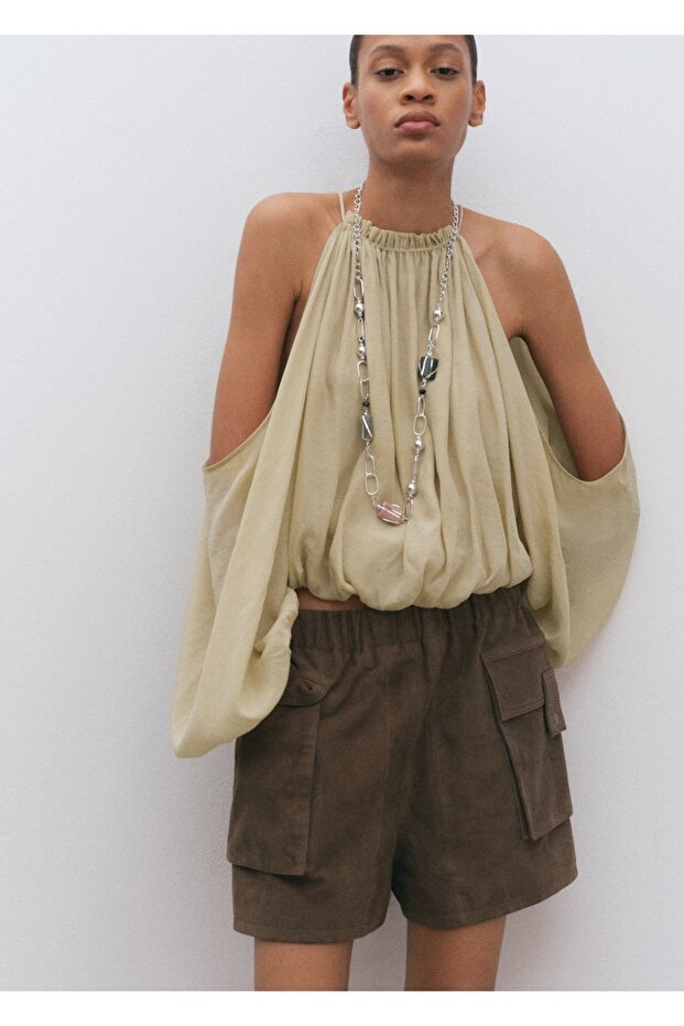 Omuzu açık bluz - 1