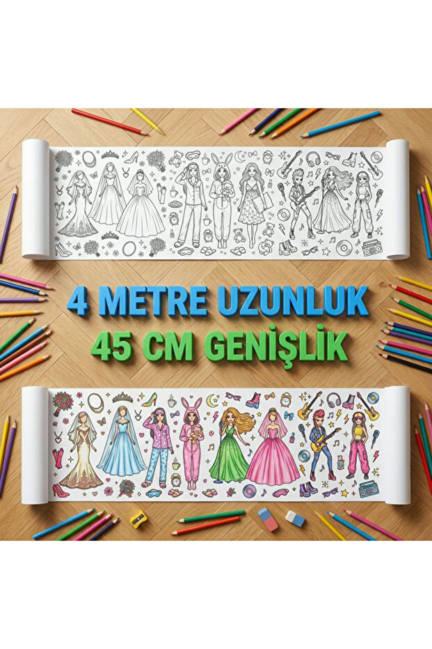 Coloring Book Mannequins Fashion World Roll 4 Meters Long 45 cm Width