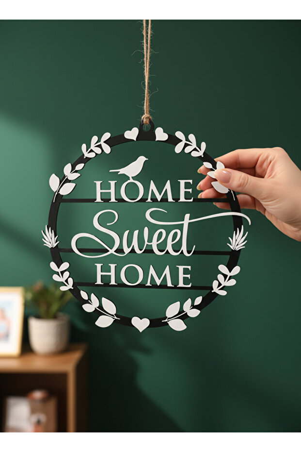 Black and White Home Sweet Home Door and Wall Decoration – Modern Decorative Lettering