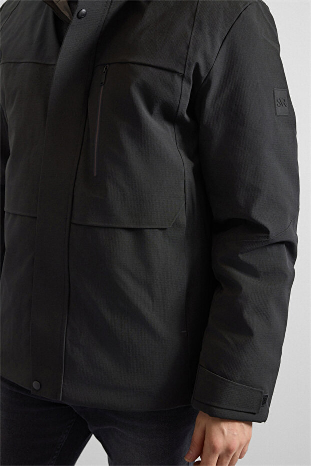 Siyah Slim Cepsiz Mont - 3