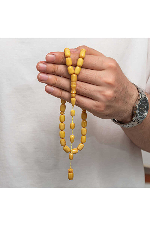 Pressed Amber Prayer Beads