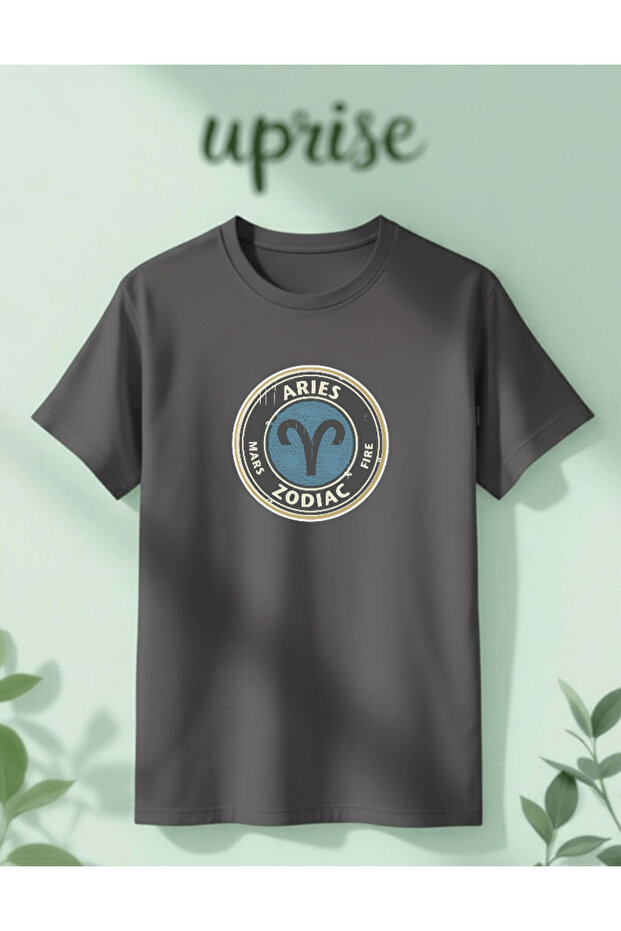 Aries Zodiac Astrology Zodiac Printed Cotton Oversize T-Shirt