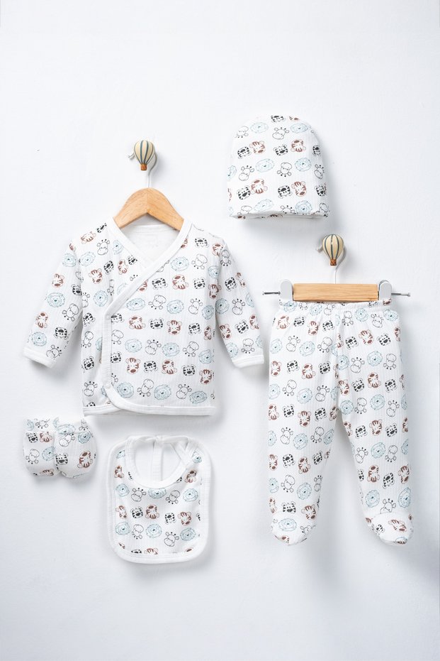 Baby Cotton 100% Organic Newborn 5-Piece Hospital Discharge Set