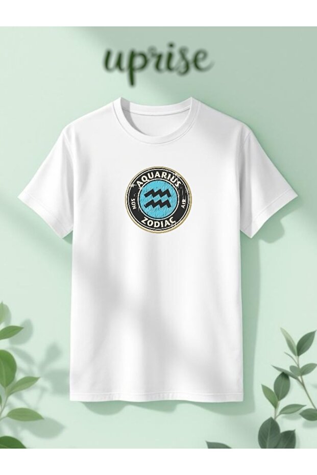 Aquarius Zodiac Astrology Zodiac Printed Cotton Oversize T-Shirt