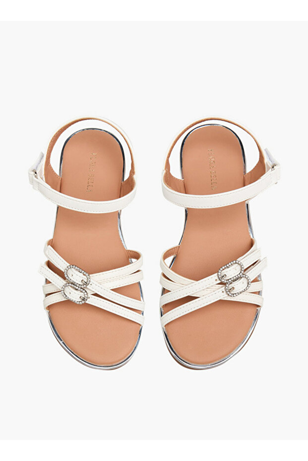 Girls Embellished Buckle Detail Sandals
