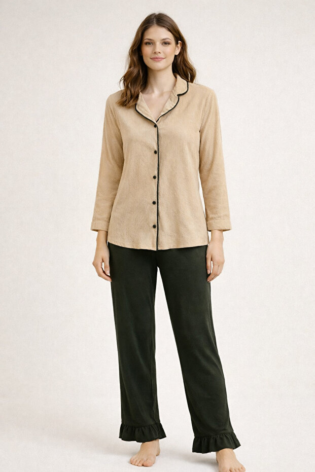 بدلة بيجامة بأزرار من BURMCUK - 2