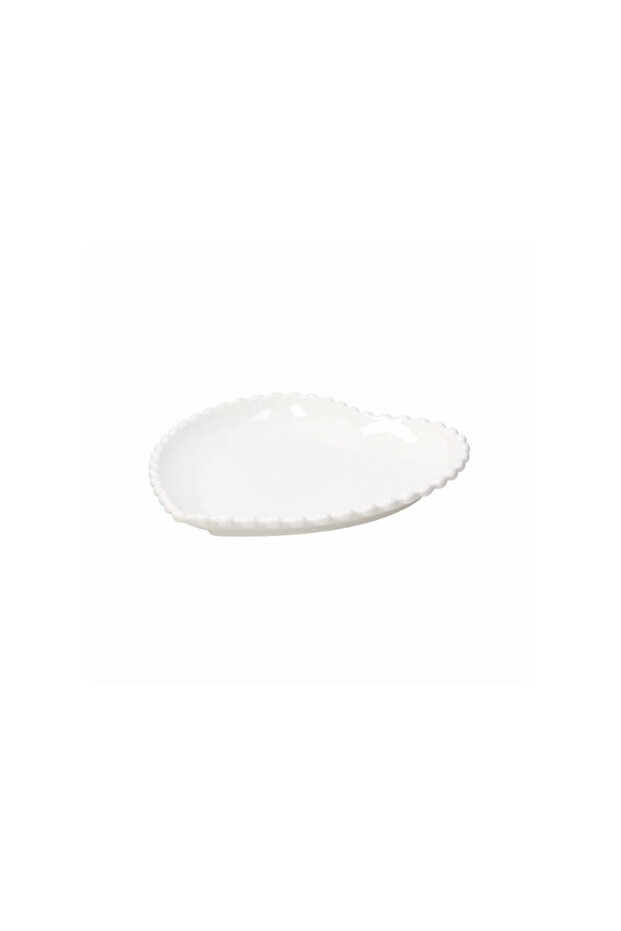 Ornament Pearl Heart-Shaped Plate 26cm – Elegant Stoneware Serving Plate