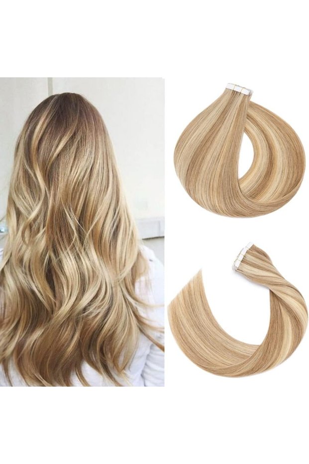 24 Inch Nature Hair Extension Tape in,Remy Seamless Skin Weft Straight Nature Tape in Extensions