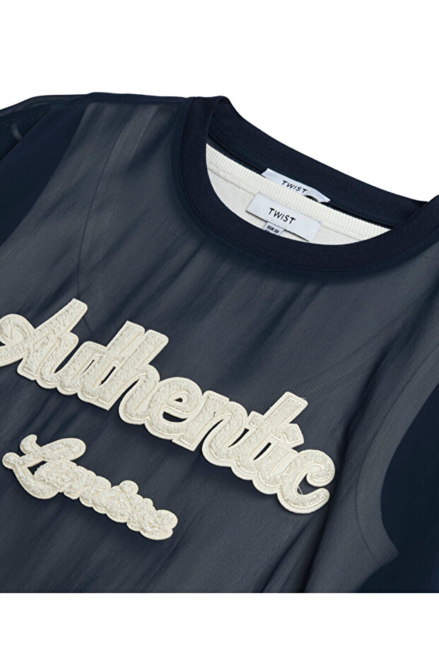 SLOGANLI ÇİFT PARÇA BLUZ - 4