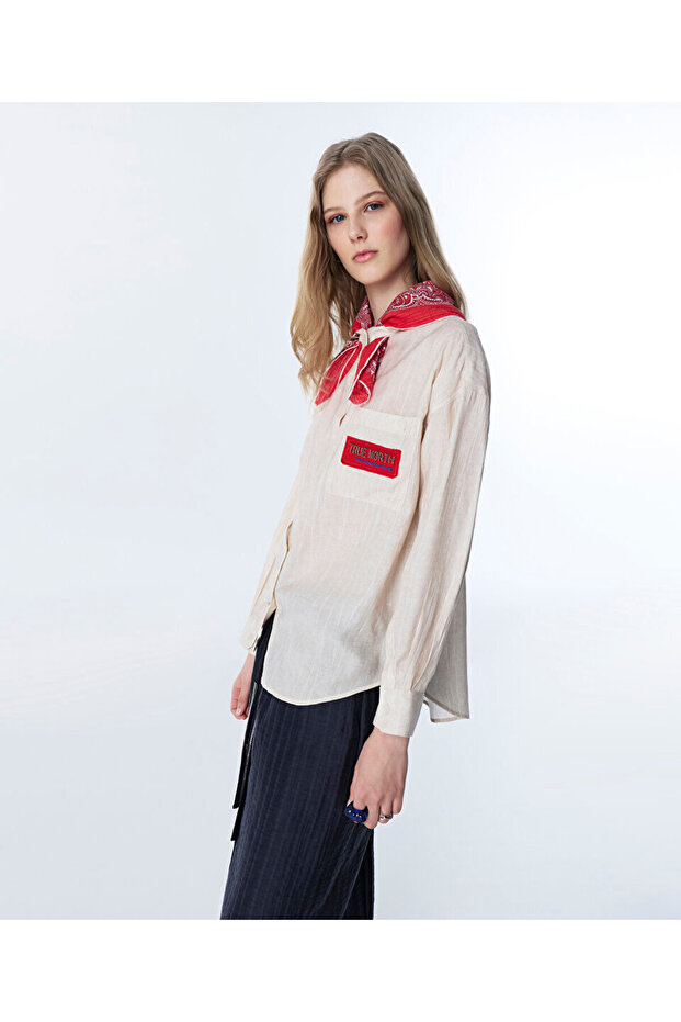 FULARLI OVERSIZE GÖMLEK - 5